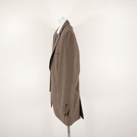 Pronto Uomo Platinum Luxury Wool Brown Blue Hounstooth 2 Button Sport Coat 44R - Picture 6 of 14